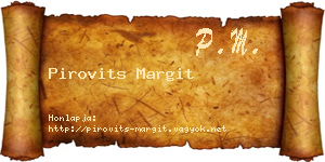 Pirovits Margit névjegykártya