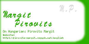 margit pirovits business card